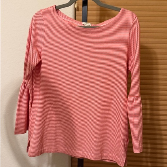 J. Crew Red and White Striped Bell Sleeve Top Size XS - Picture 4 of 5